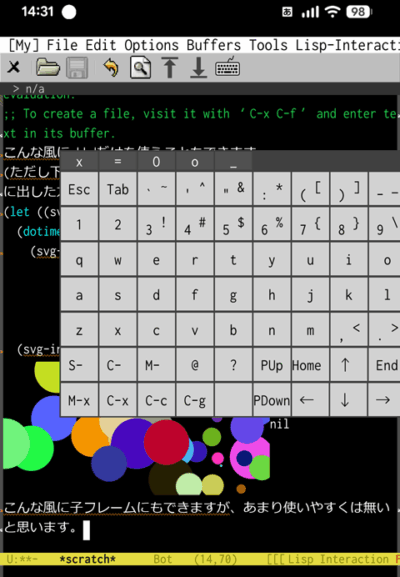子フレームとして表示している状態